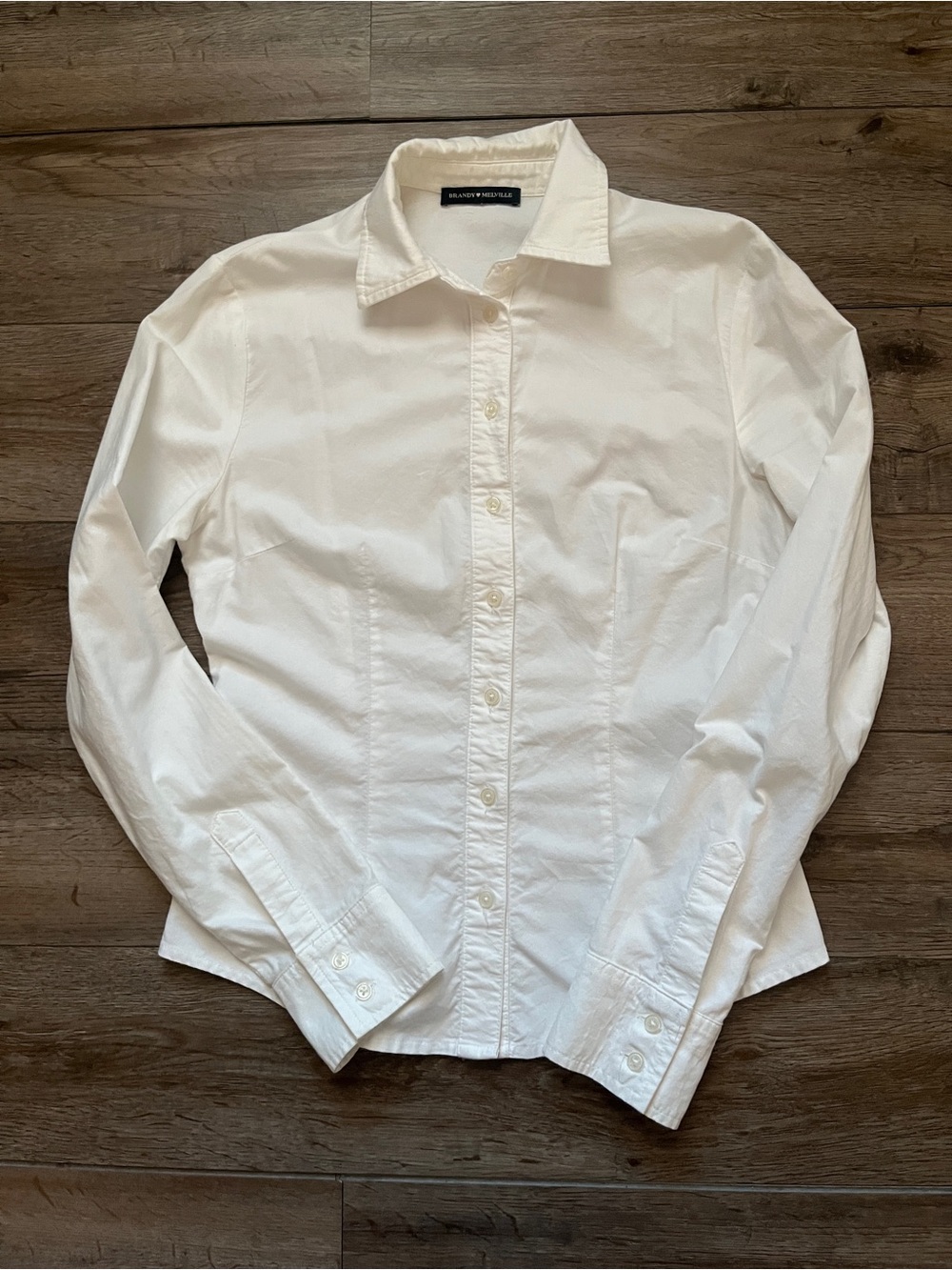 Brandy Melville White Button-Down Shirt